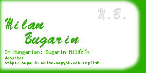 milan bugarin business card